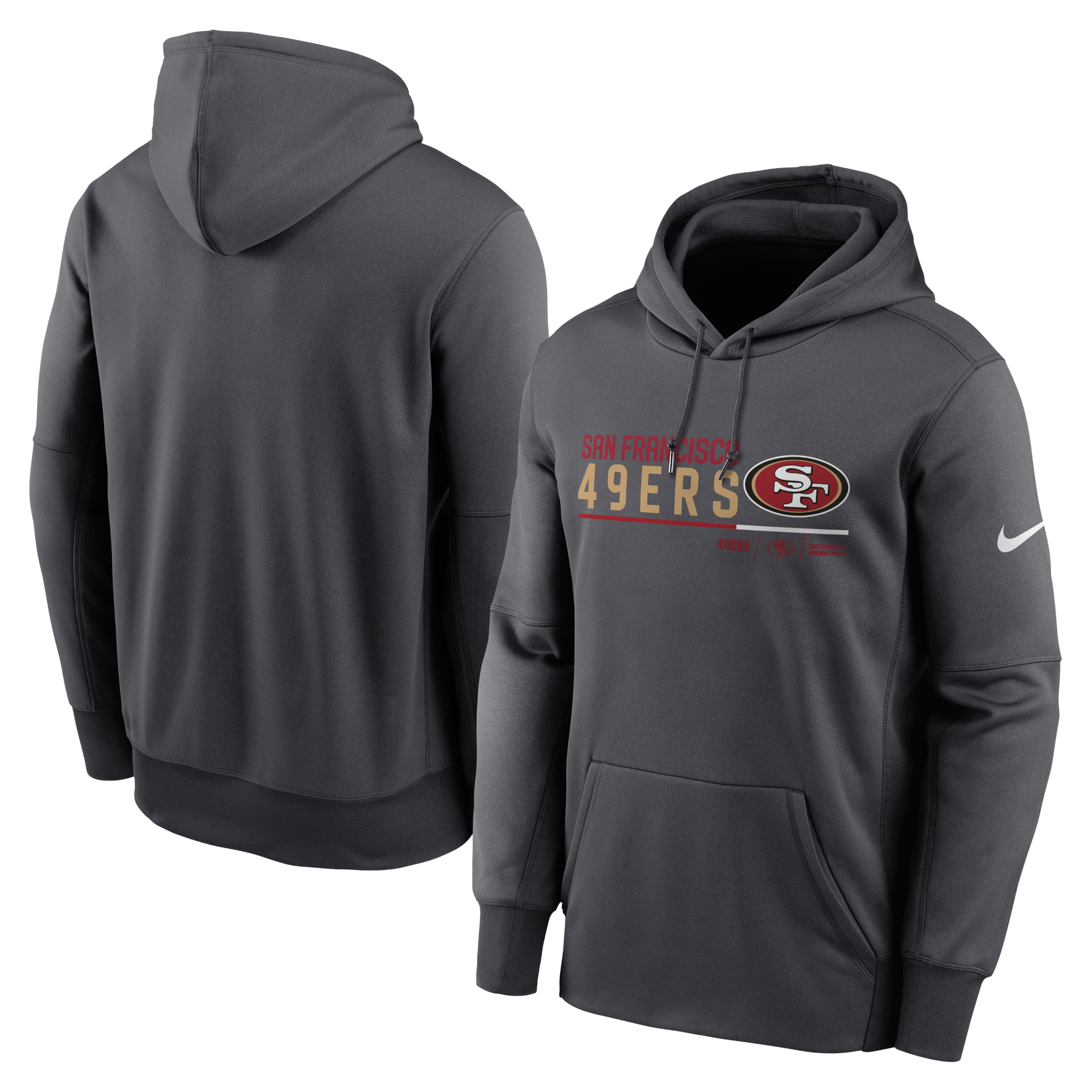 Nike San Francisco 49ers Prime Logo Name Split Pullover Hoodie für Herren in Anthrazit