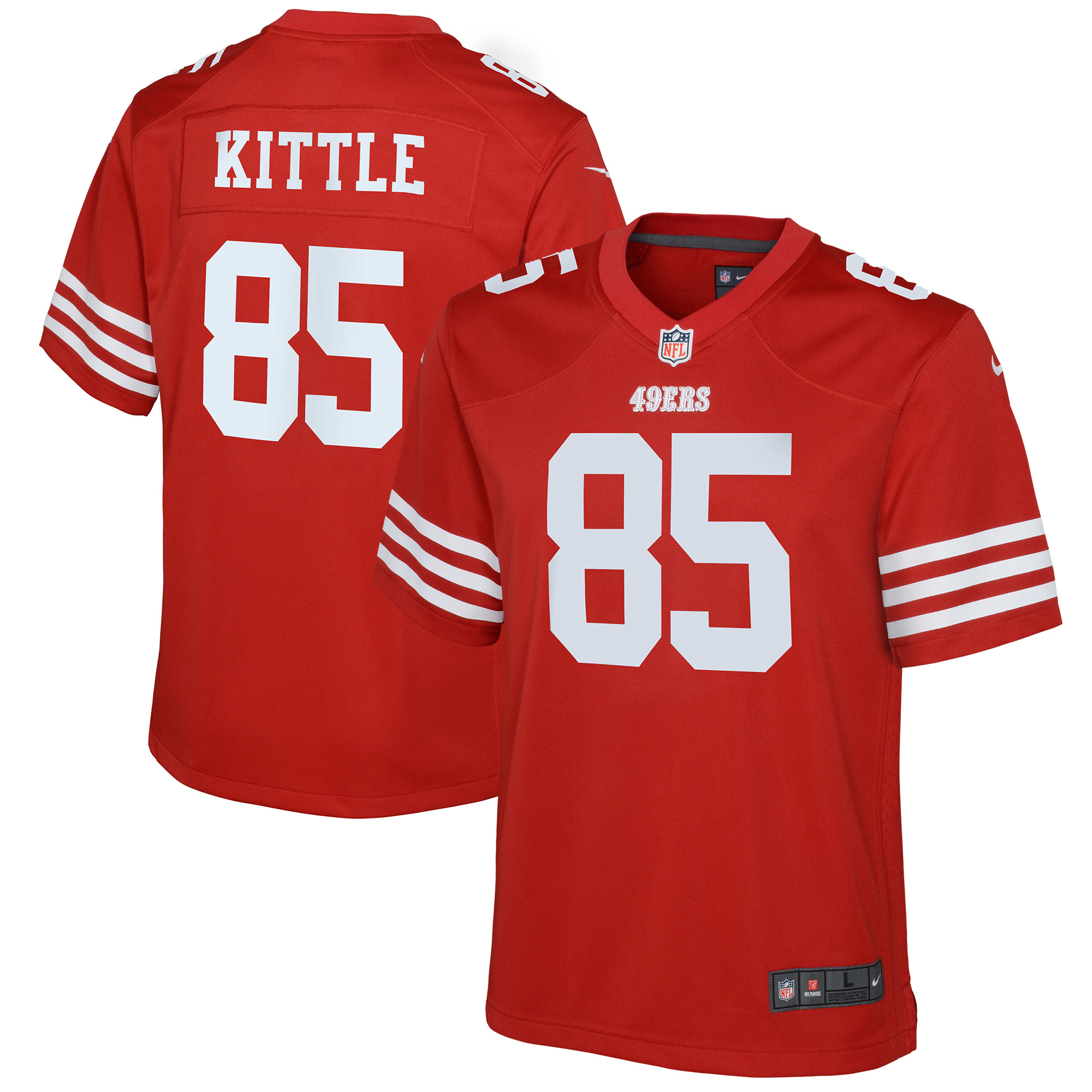 Nike George Kittle Scarlet San Francisco 49ers-Spieltrikot für Jugendliche