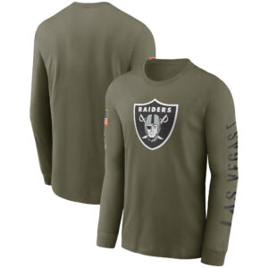 Nike Las Vegas Raiders 2022 Salute To Service Langarm-T-Shirt für Herren in Olivgrün