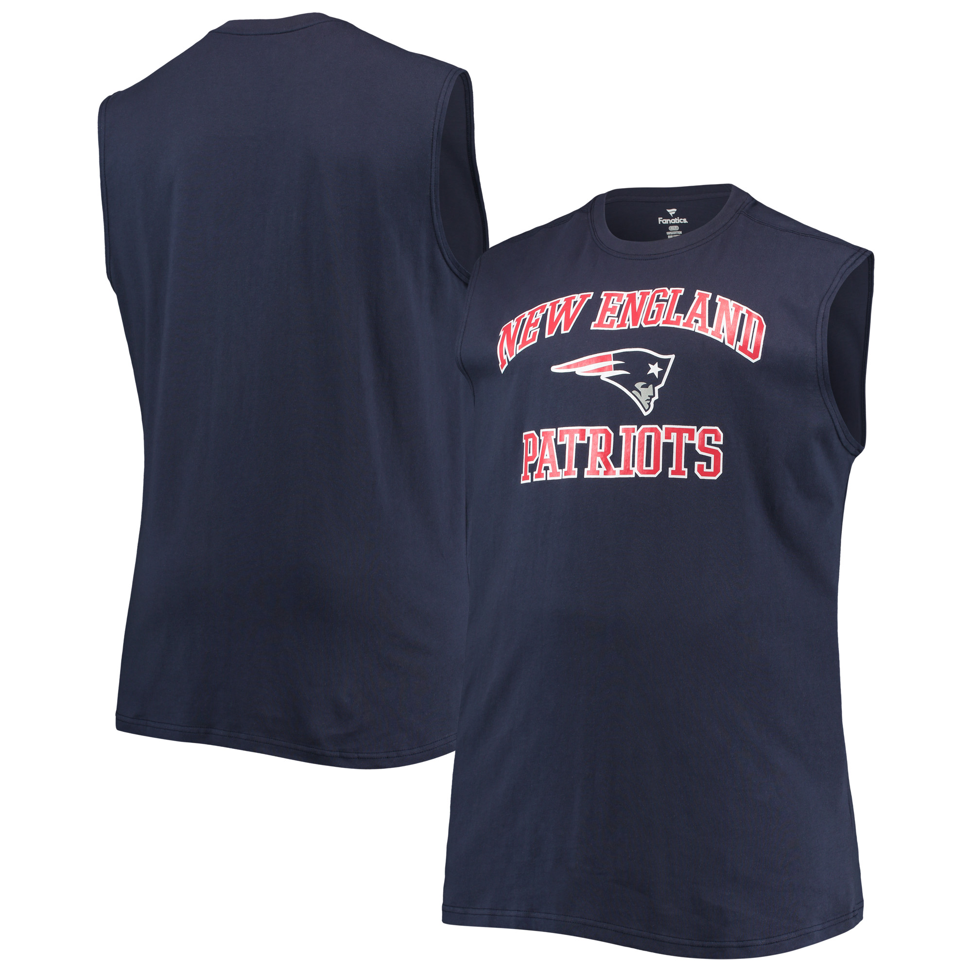 New England Patriots Muskel-Tanktop für Herren in großen Größen, Marineblau