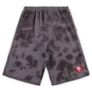 Charcoal San Francisco 49ers Big & Tall Tie-Dye Shorts für Herren