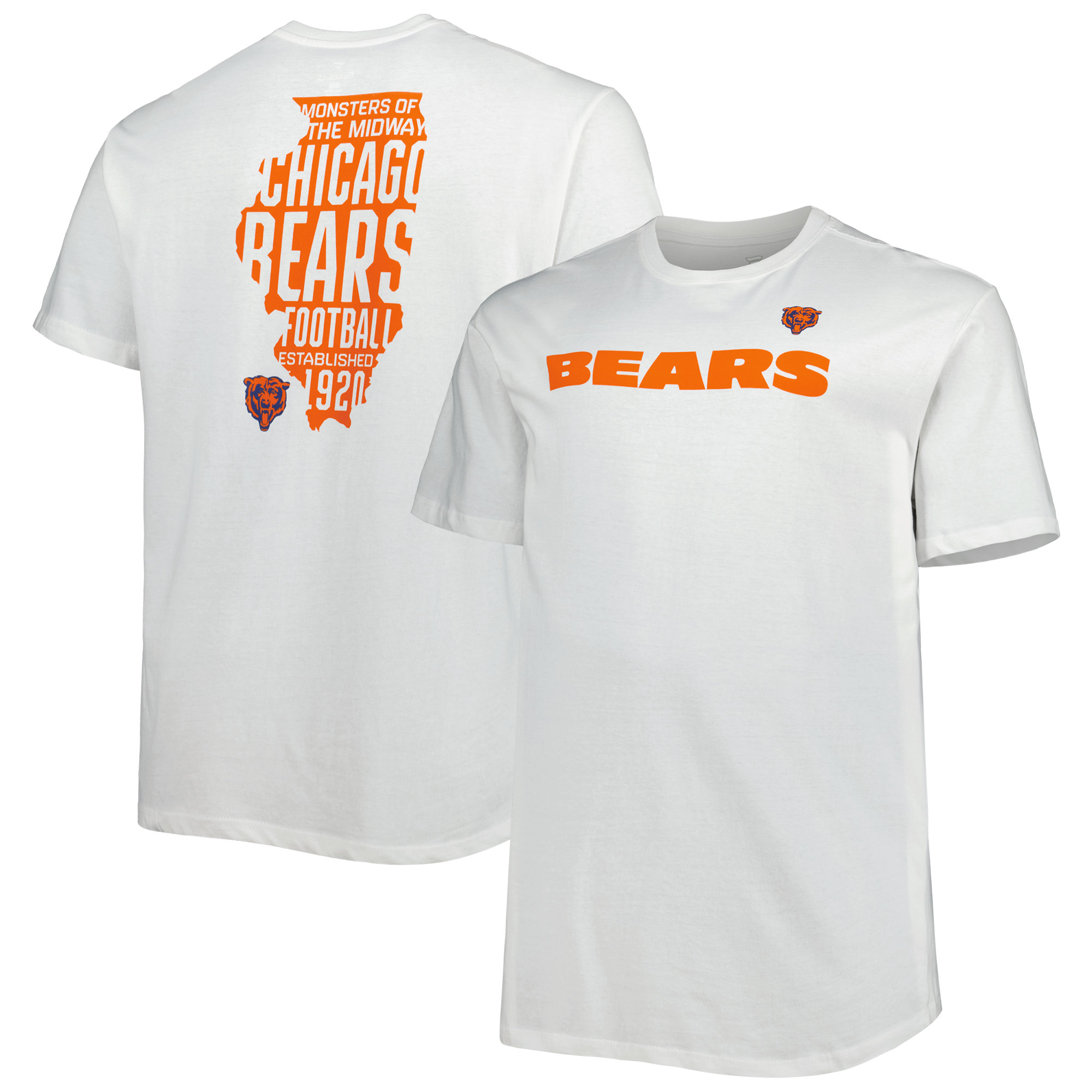 Weißes Chicago Bears Big & Tall Hometown Collection Hot Shot Fanatics-T-Shirt für Herren