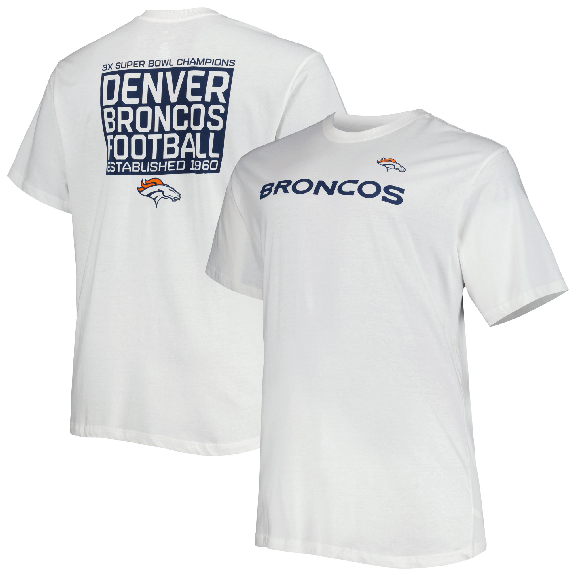 Denver Broncos Hot Shot Fanatics-T-Shirt für Herren in großen und großen Größen aus der Hometown Collection