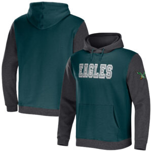 NFL x Darius Rucker Collection für Herren von Fanatics Philadelphia Eagles Colorblock-Pullover-Hoodie in Midnight Green/Charcoal