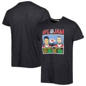 Hommage an Patrick Mahomes und Travis Kelce, Heather Black, Kansas City Chiefs, NFL Jam Tri-Blend T-Shirt für Herren