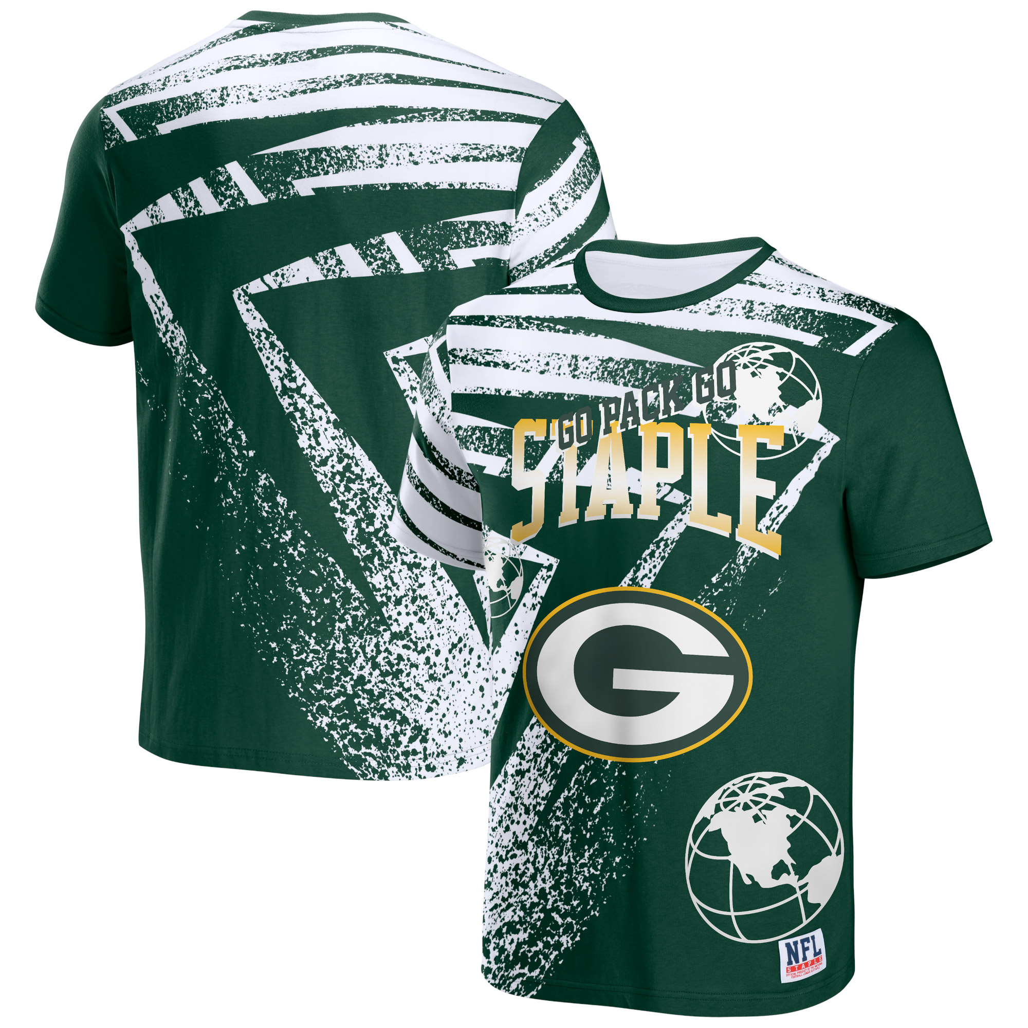 NFL x Staple Hunter Grünes Green Bay Packers-T-Shirt mit Allover-Print für Herren