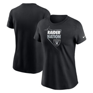 Schwarzes Nike Team-T-Shirt der Las Vegas Raiders aus der Hometown Collection für Damen