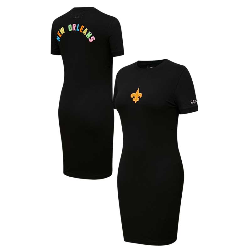 Schwarzes Pro Standard Neon-Bodycon-Kleid der New Orleans Saints für Damen