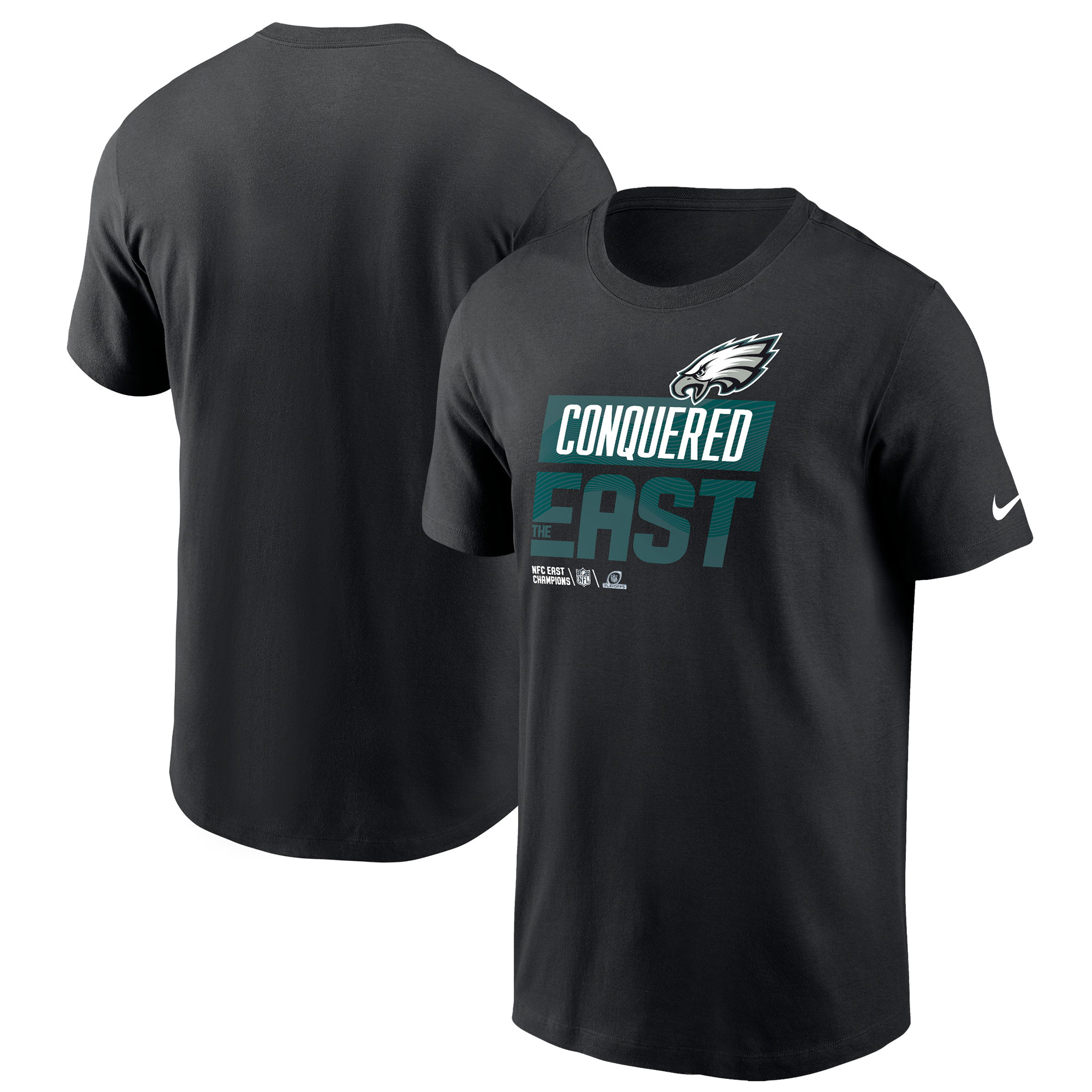 Schwarzes Nike Philadelphia Eagles 2022 NFC East Division Champions Locker Room Trophy Collection T-Shirt für Herren