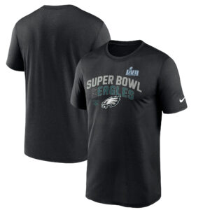 Nike – Schwarzes Philadelphia Eagles Super Bowl LVII Lockup-T-Shirt für Jugendliche