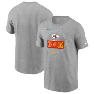 Graues Nike T-Shirt der Kansas City Chiefs aus der Super Bowl LVII Champions Locker Room Trophy Collection für Herren