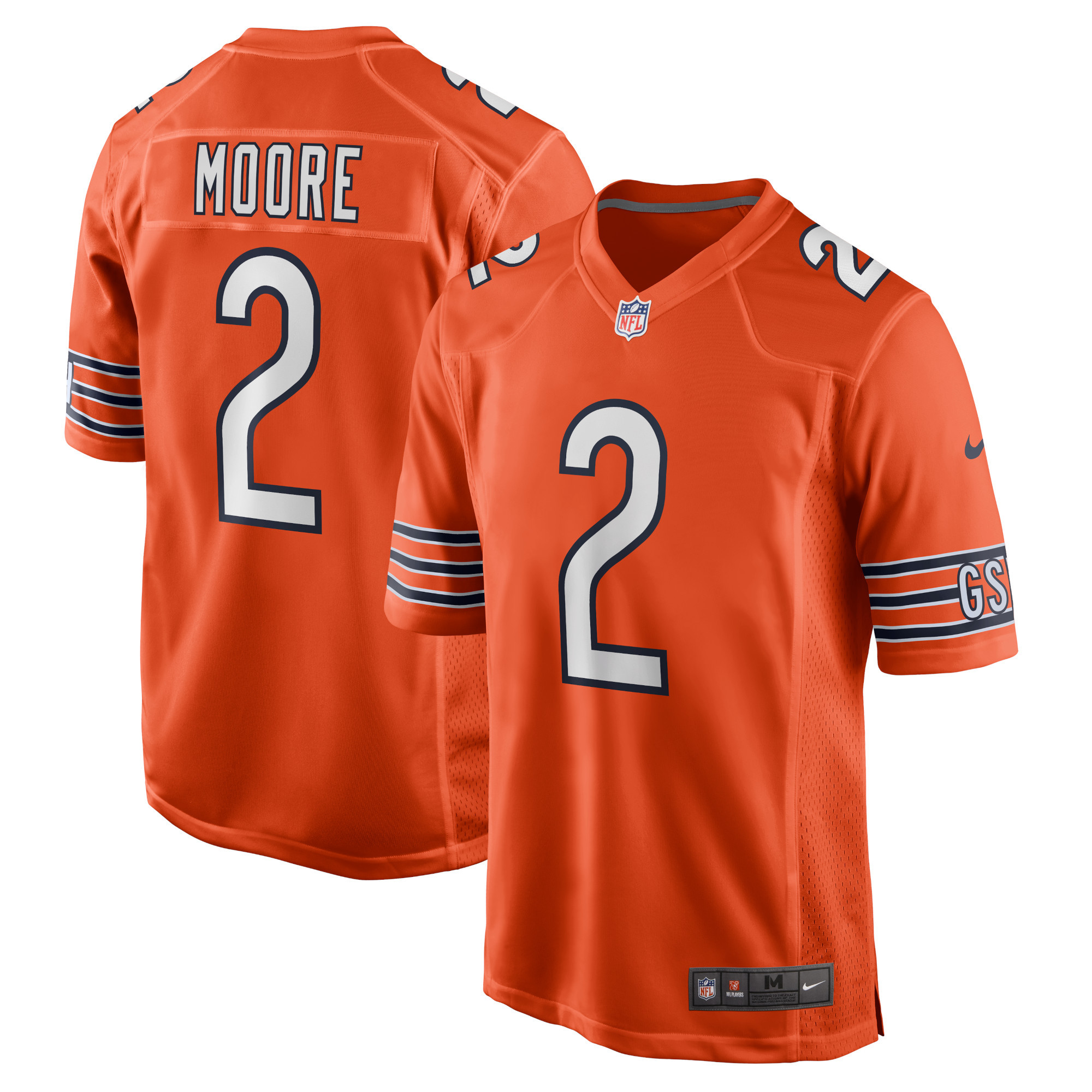 Chicago Bears Nike Game Ausweichtrikot – Orange – D.J. Moore – Jugendliche