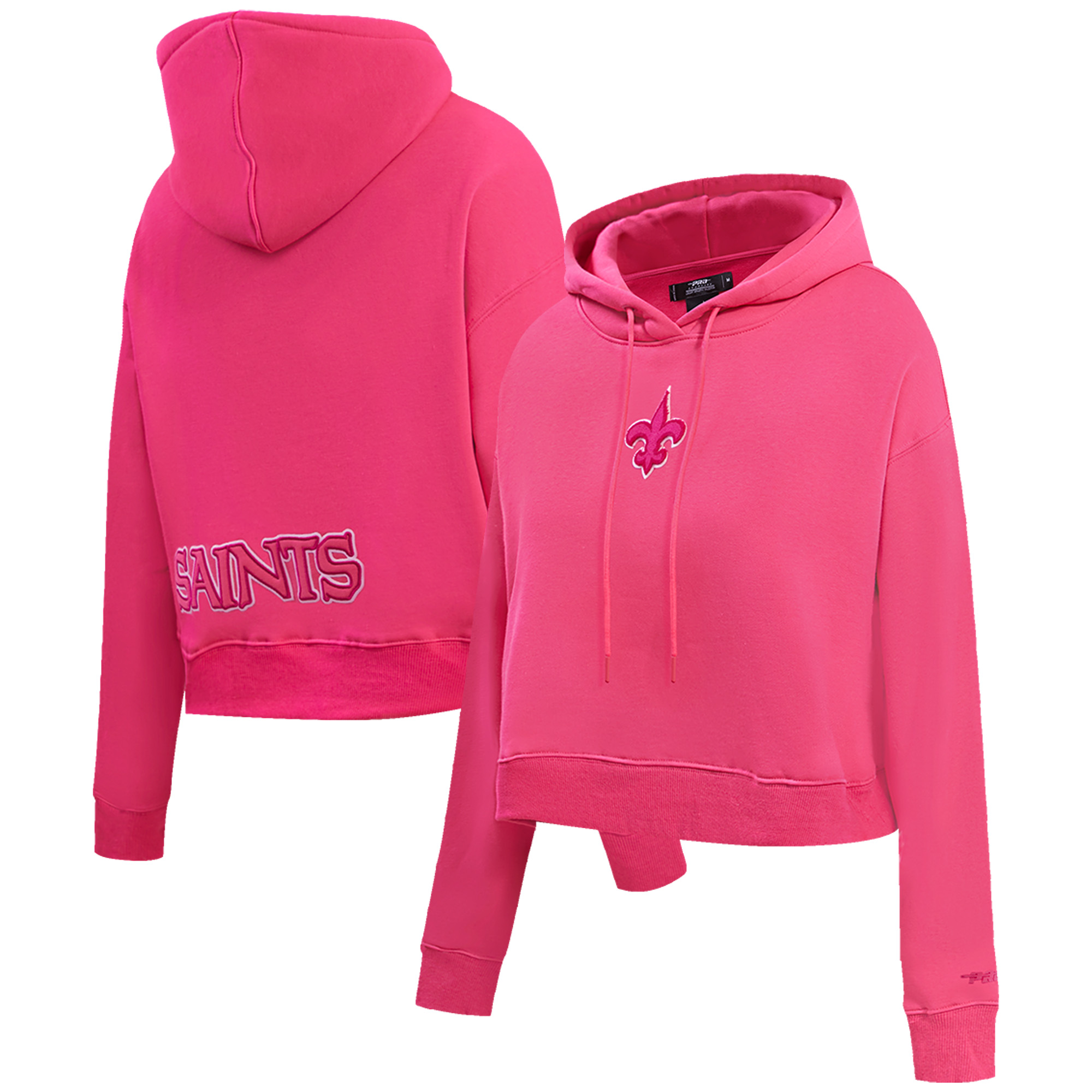 Pro Standard New Orleans Saints Triple Pink Kurzpullover-Hoodie für Damen