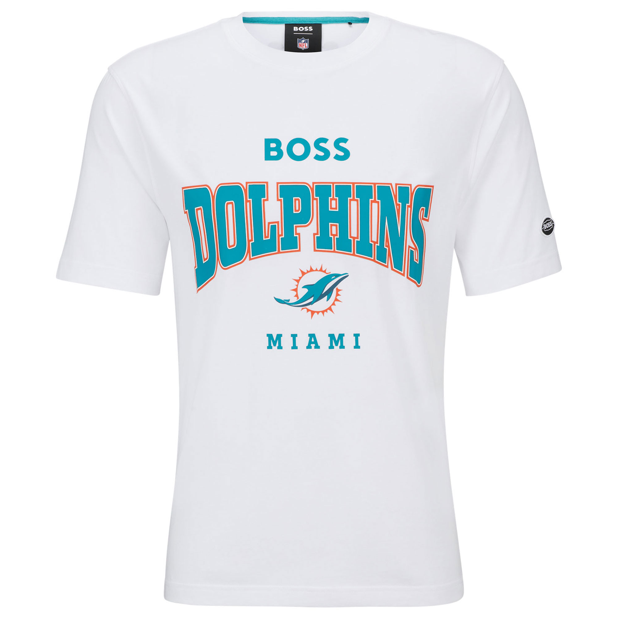 BOSS X NFL Miami Dolphins Huddle T-Shirt für Herren in Weiß