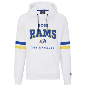 BOSS X NFL Los Angeles Rams Touchdown-Kapuzenpullover für Herren, Weiß/Royal