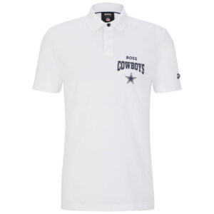 BOSS X NFL Dallas Cowboys Punter-Poloshirt für Herren in Weiß/Marineblau