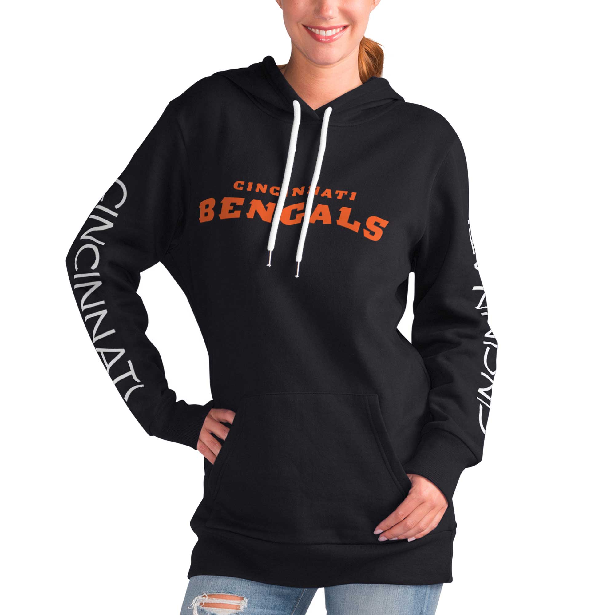 Damen G-III 4Her von Carl Banks Schwarzer Cincinnati Bengals Extra Inning Pullover Hoodie