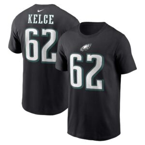 Nike Jason Kelce Philadelphia Eagles T-Shirt mit Spielername und -nummer für Herren in Schwarz