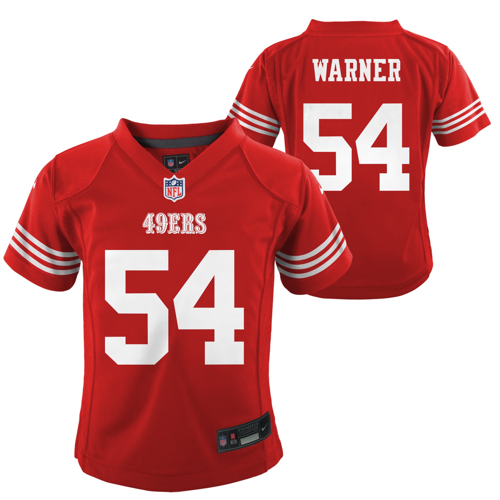 San Francisco 49ers Nike Heimspieltrikot – Scharlachrot – Fred Warner – Kinder