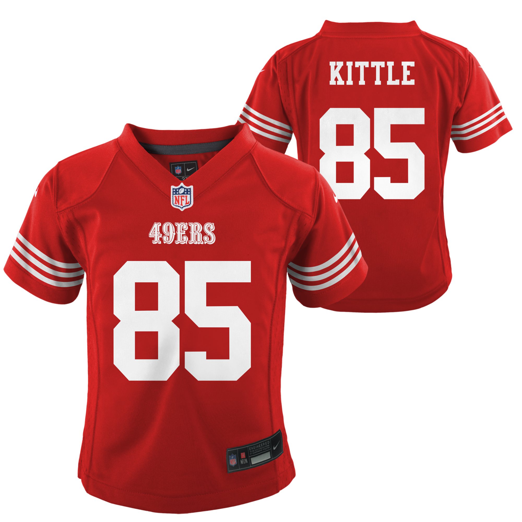 San Francisco 49ers Heimtrikot von Nike – Scarlet – George Kittle – Kinder