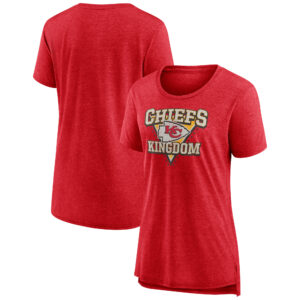 Kansas City Chiefs Our Pastime Fanatics Tri-Blend T-Shirt für Damen, Heather Red