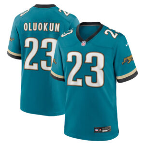 Nike Foye Oluokun Teal Jacksonville Jaguars Prowler Throwback-Spielerspieltrikot für Herren