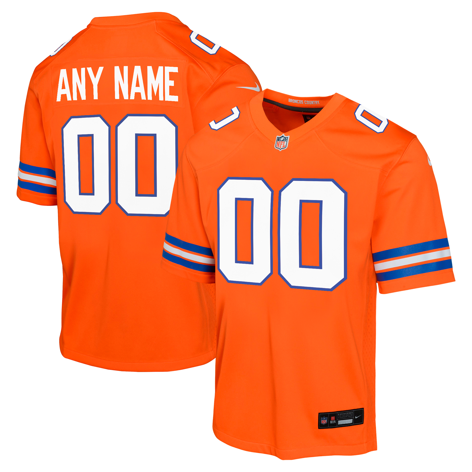 Denver Broncos Nike Mile High Collection 1977 Throwback Trikot – Personalisiert – Jugendliche