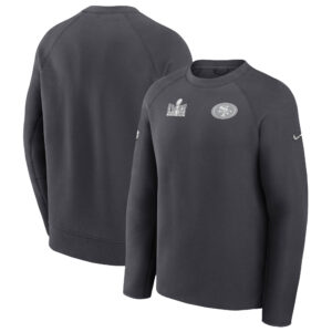 Anthrazitfarbenes Nike Tech Fleece-Sweatshirt der San Francisco 49ers für die Eröffnungsnacht des Super Bowl LVIII für Herren