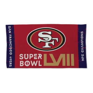 WinCraft San Francisco 49ers 2023 NFC Champions Umkleidekabine, doppelseitiges Handtuch, 56 x 106 cm