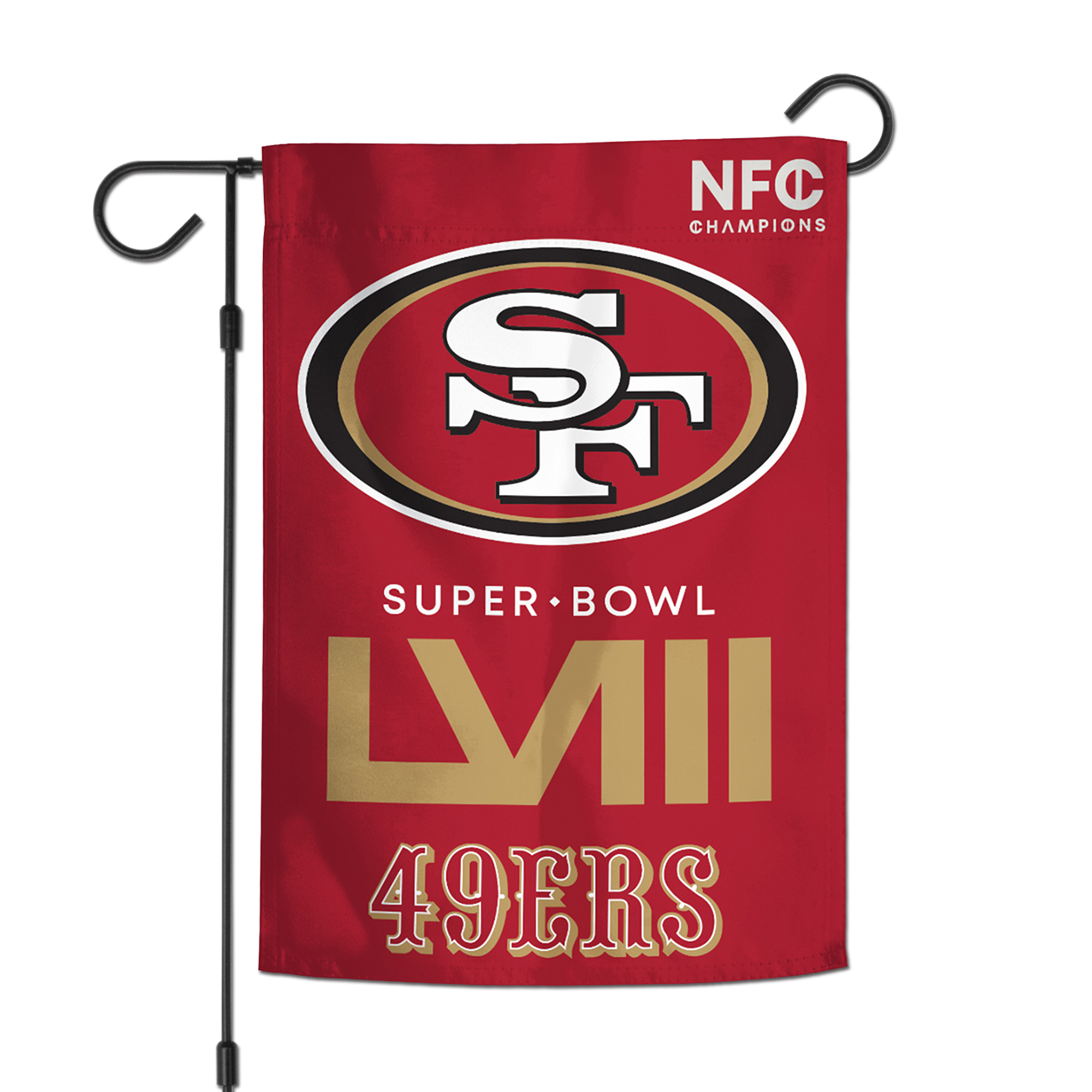 WinCraft San Francisco 49ers 2023 NFC Champions 12″ x 18″ doppelseitige Gartenflagge