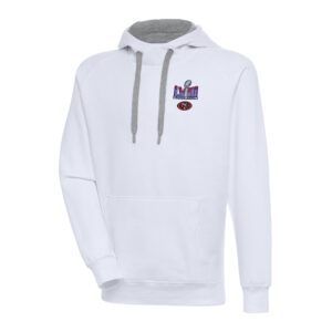 San Francisco 49ers Super Bowl LVIII Victory Pullover Hoodie für Herren in Antigua, Weiß