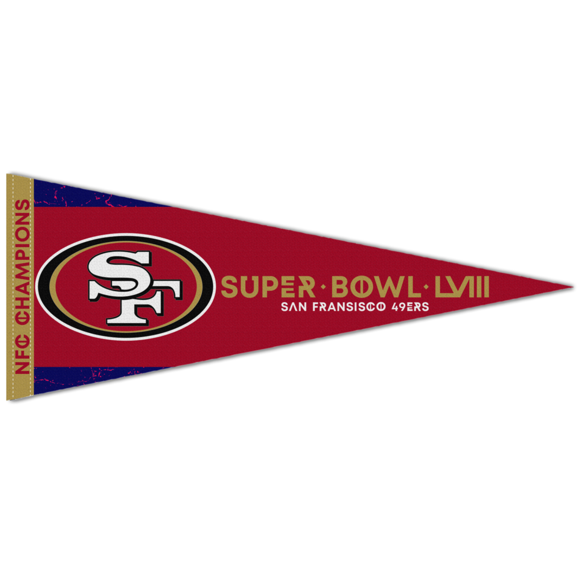 WinCraft San Francisco 49ers 2023 NFC Champions Premium-Wimpel, 30,5 x 76,2 cm