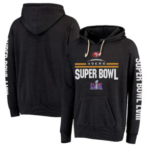 Majestic Threads San Francisco 49ers Super Bowl LVIII Tri-Blend-Kapuzenpullover für Herren in Heather Black