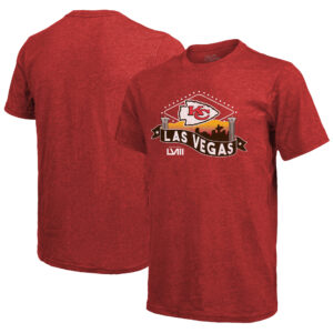 Majestic Threads – Rotes Kansas City Chiefs-Super-Bowl-LVIII-Tri-Blend-T-Shirt für Herren