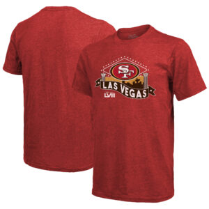 San Francisco 49ers Super Bowl LVIII Tri-Blend T-Shirt für Herren von Majestic Threads in Scharlachrot