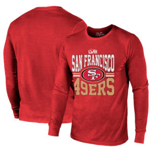 San Francisco 49ers Super Bowl LVIII Tri-Blend Langarm-T-Shirt für Herren von Majestic Threads in Scharlachrot