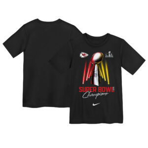 Vorschulisches Nike Schwarzes Kansas City Chiefs Super Bowl LVIII Champions Lombardi Trophy T-Shirt