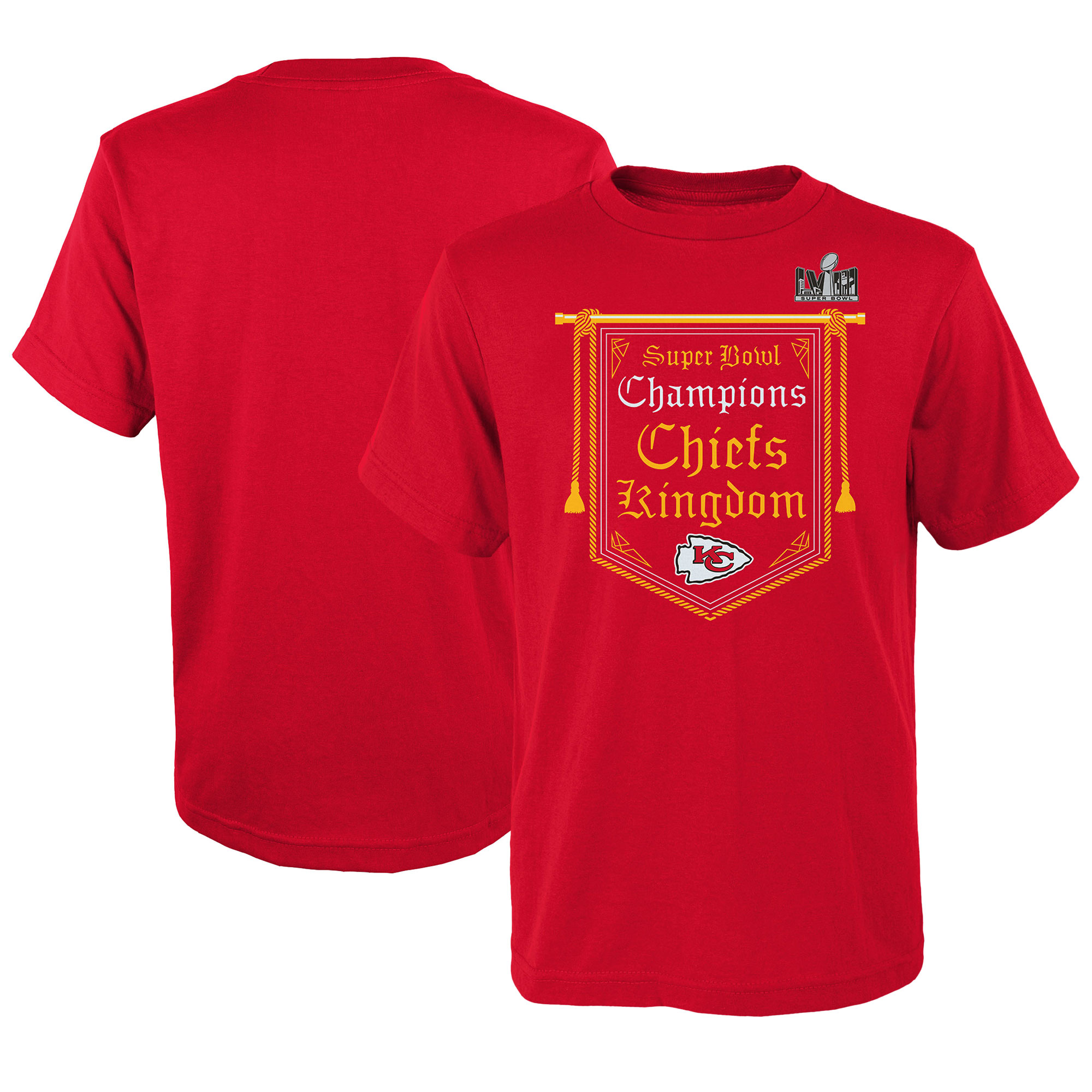 Rotes Kansas City Chiefs Super Bowl LVIII Champions Hometown On Top T-Shirt für Vorschulkinder