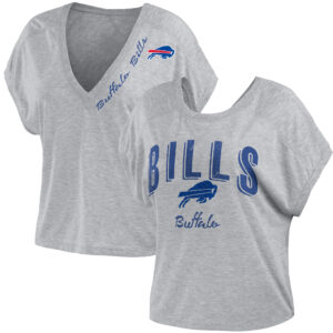 Damen WEAR by Erin Andrews Wendbares T-Shirt der Buffalo Bills, grau meliert