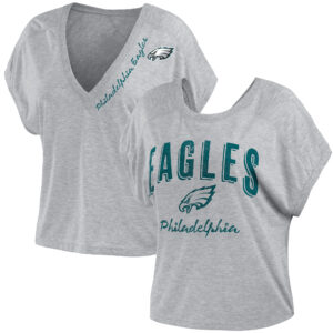 Damen WEAR by Erin Andrews Philadelphia Eagles Wende-T-Shirt, grau meliert