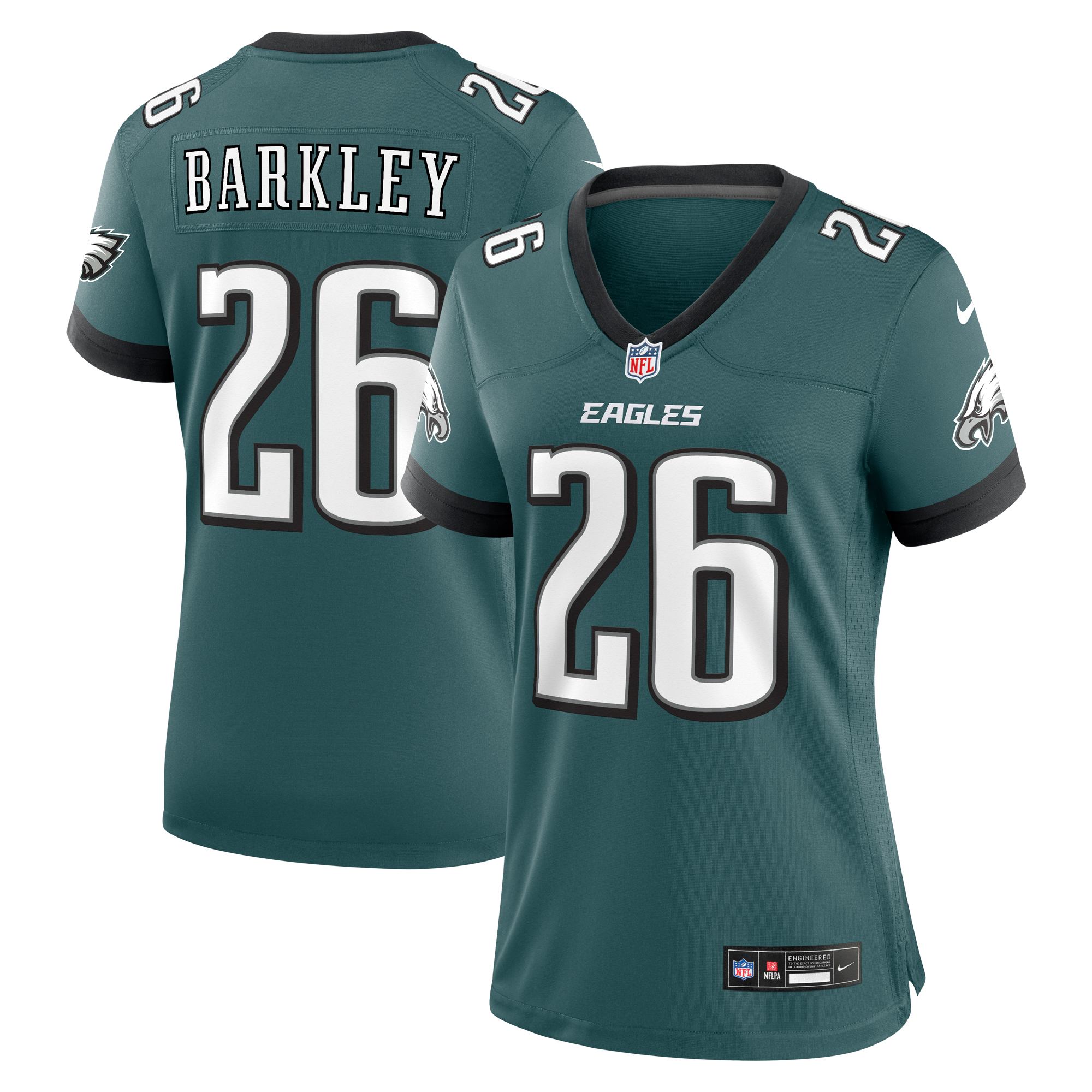 Nike Saquon Barkley Mitternachtsgrünes Philadelphia Eagles-Spielertrikot für Damen