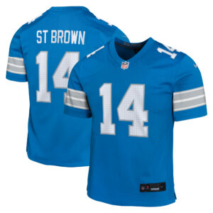 Detroit Lions Nike Game Heimtrikot – Blau – Amon-Ra St. Brown – Jugenliche