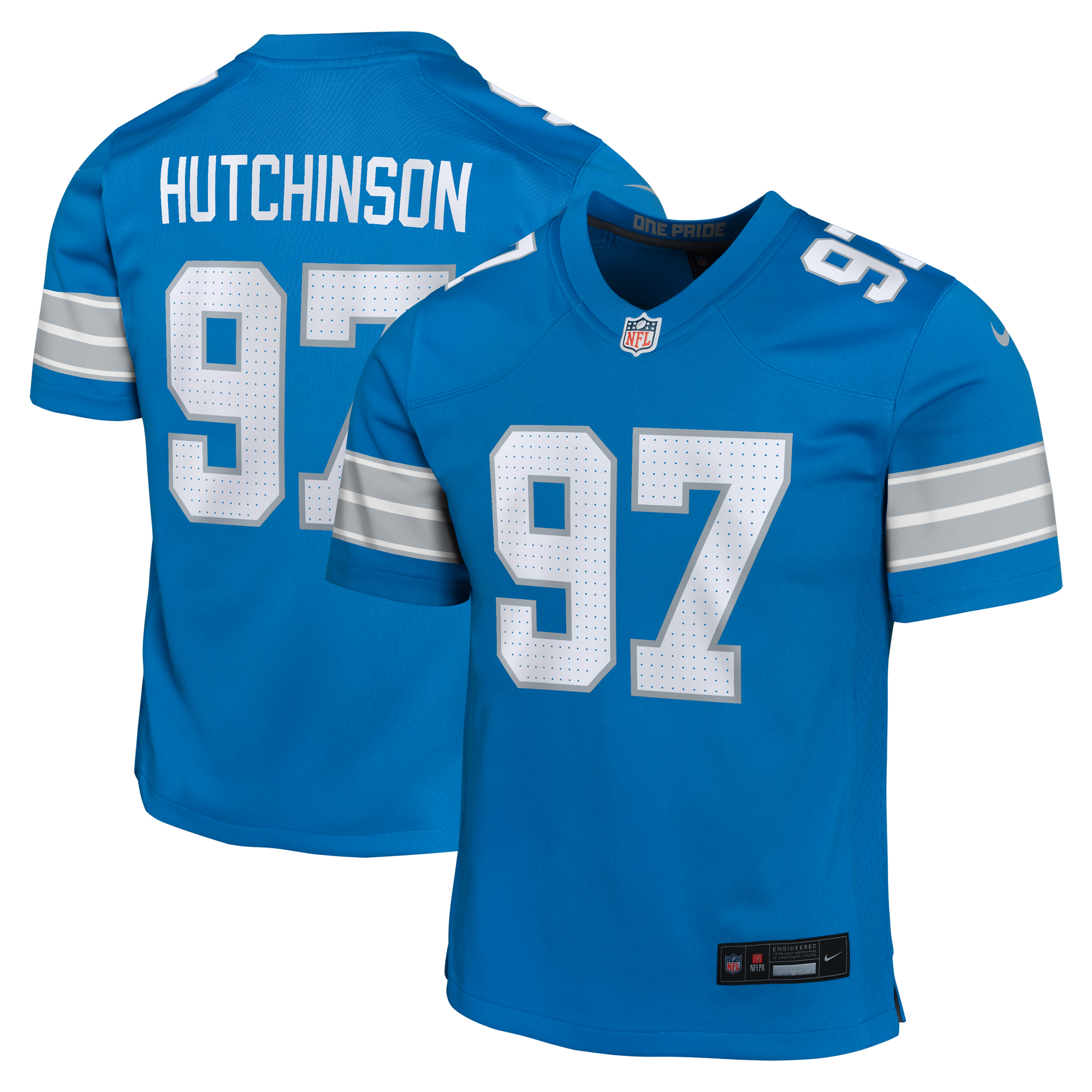 Detroit Lions Nike Game Heimtrikot – Blau – Aidan Hutchinson – Jugenliche