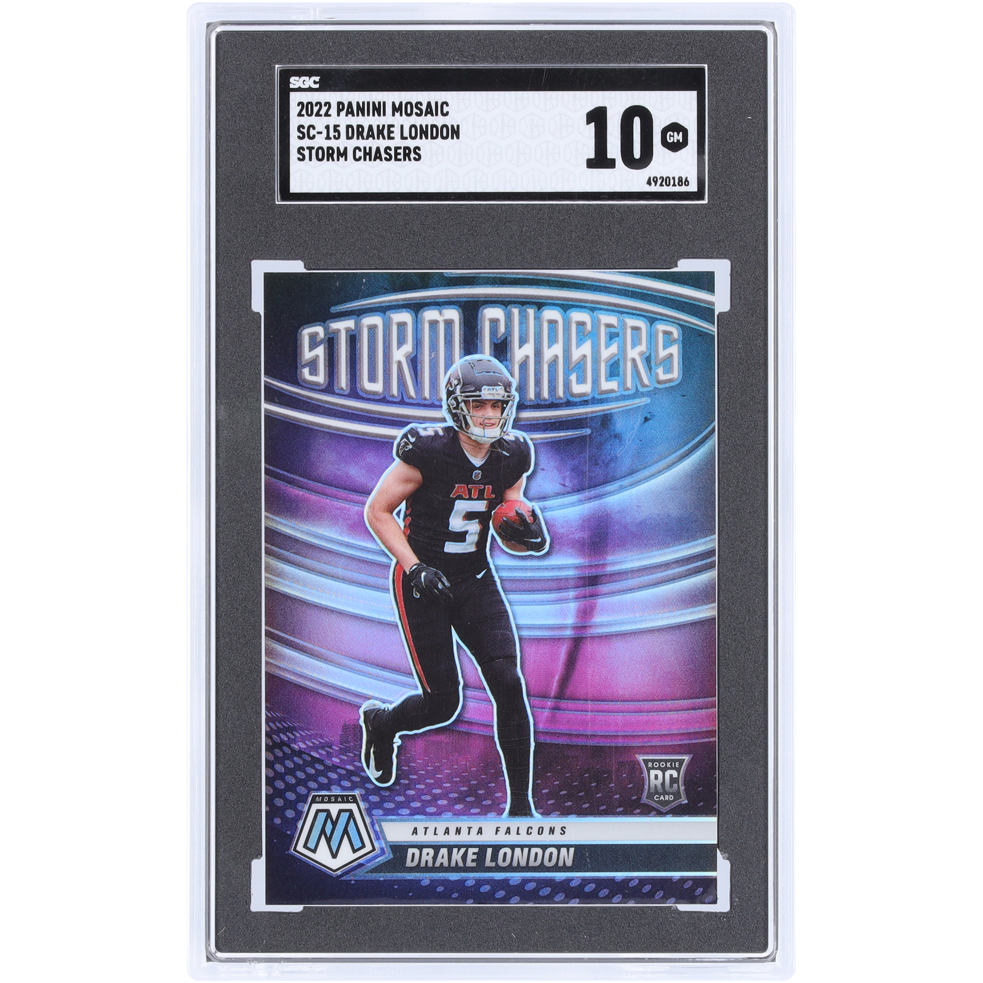 Drake London Atlanta Falcons 2022 Panini Mosaic Storm Chasers #SC-15 SGC Authentifizierte 10 Rookie-Karte