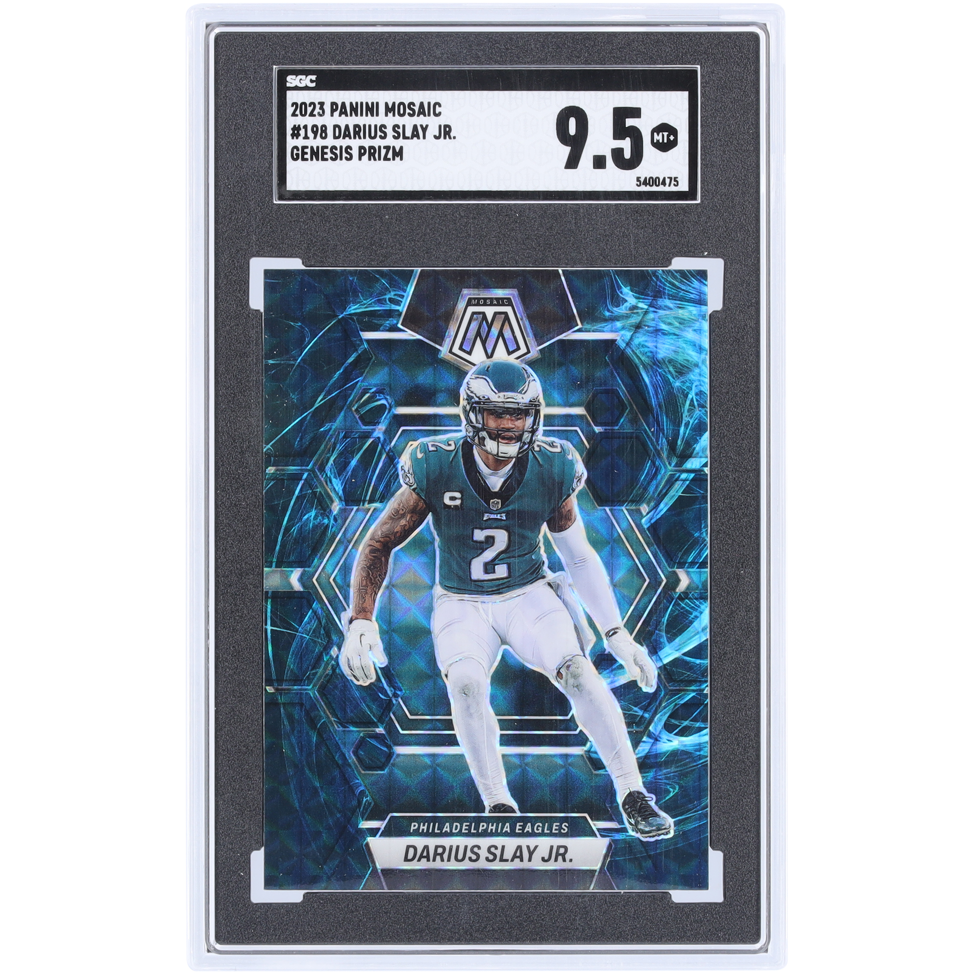 Darius Slay Jr. Philadelphia Eagles 2023 Panini Mosaic Genesis Prizm #198 SGC Authentifizierte 9,5-Karte