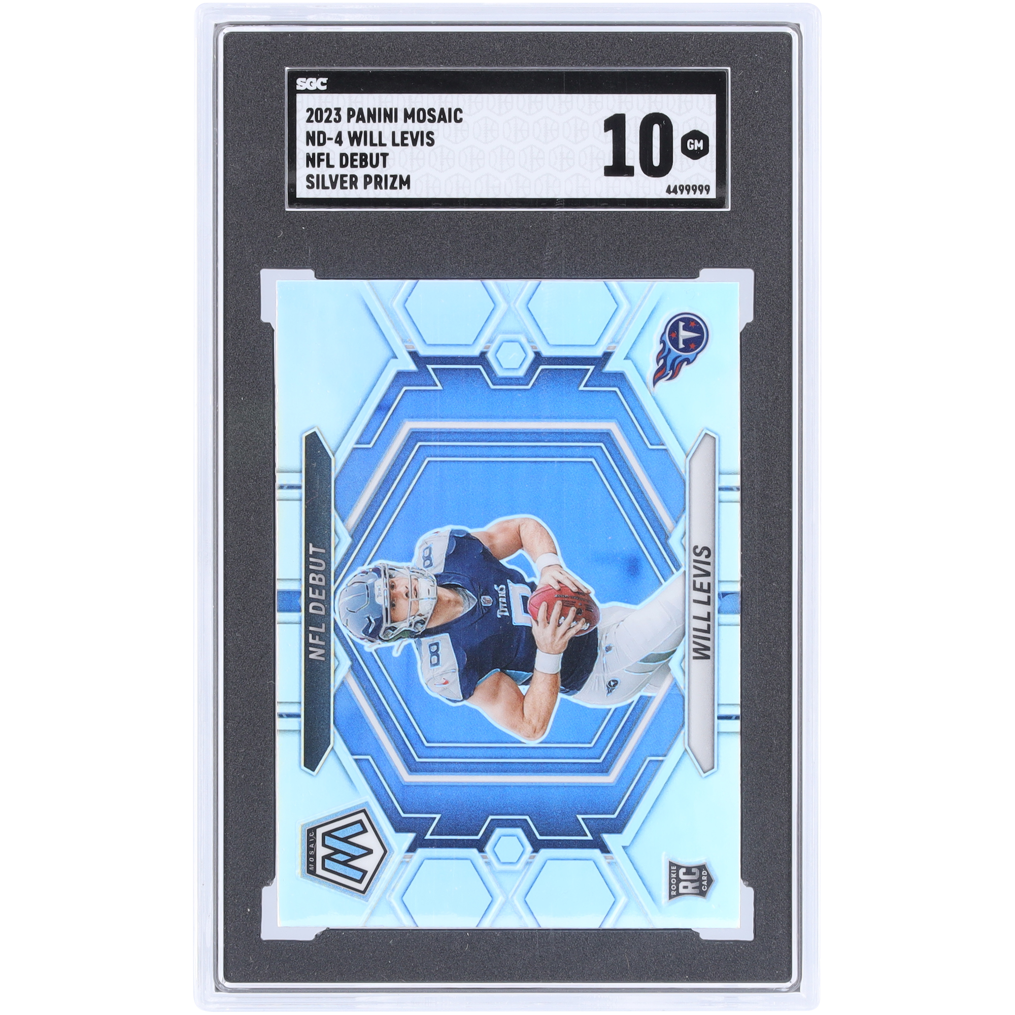 Will Levis Tennessee Titans 2023 Panini Mosaic Silver Prizm #ND-4 SGC Authentifizierte 10 Rookie-Karte