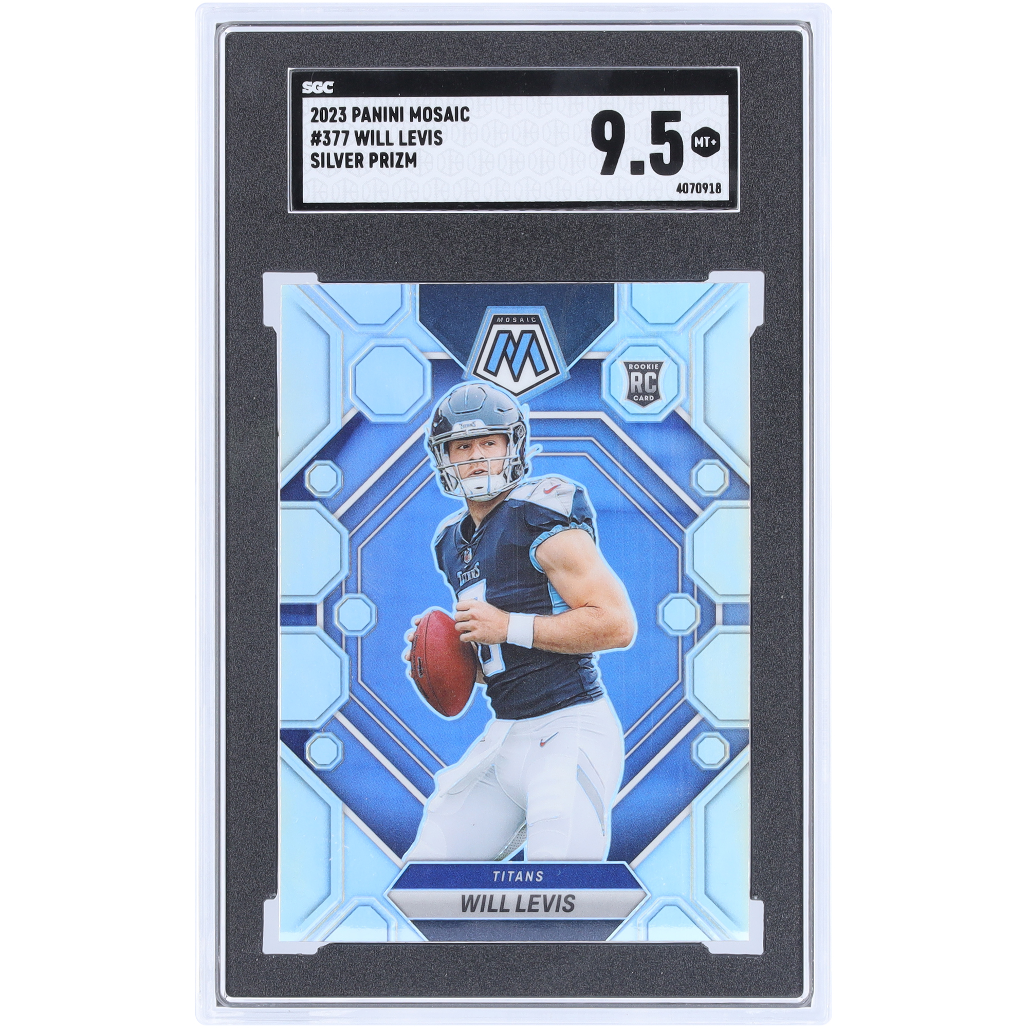 Will Levis Tennessee Titans 2023 Panini Mosaic Silver Prizm #377 SGC Authentifizierte 9.5 Rookie-Karte