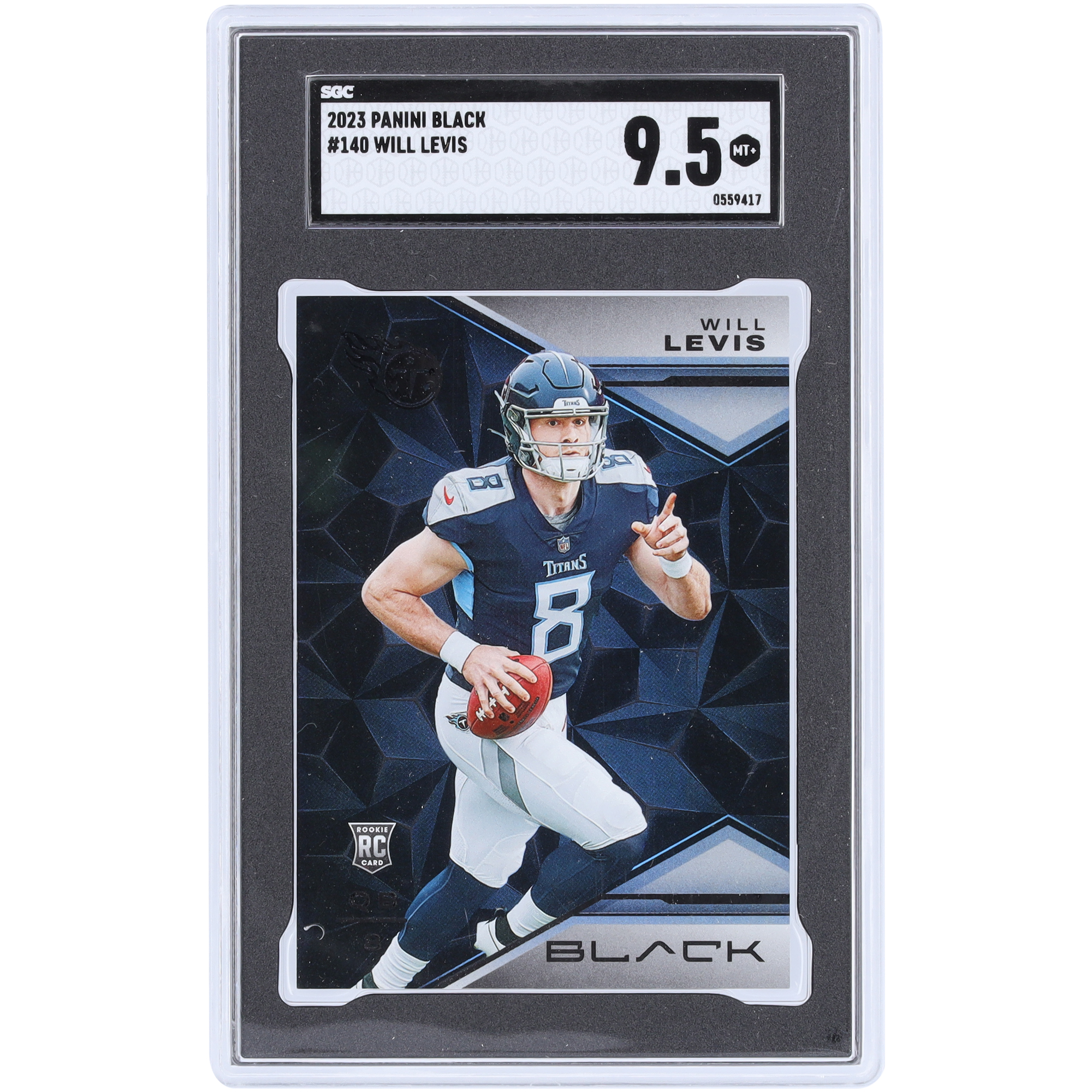 Will Levis Tennessee Titans 2023 Panini Schwarz #140 SGC Authentifizierte 9.5 Rookie-Karte