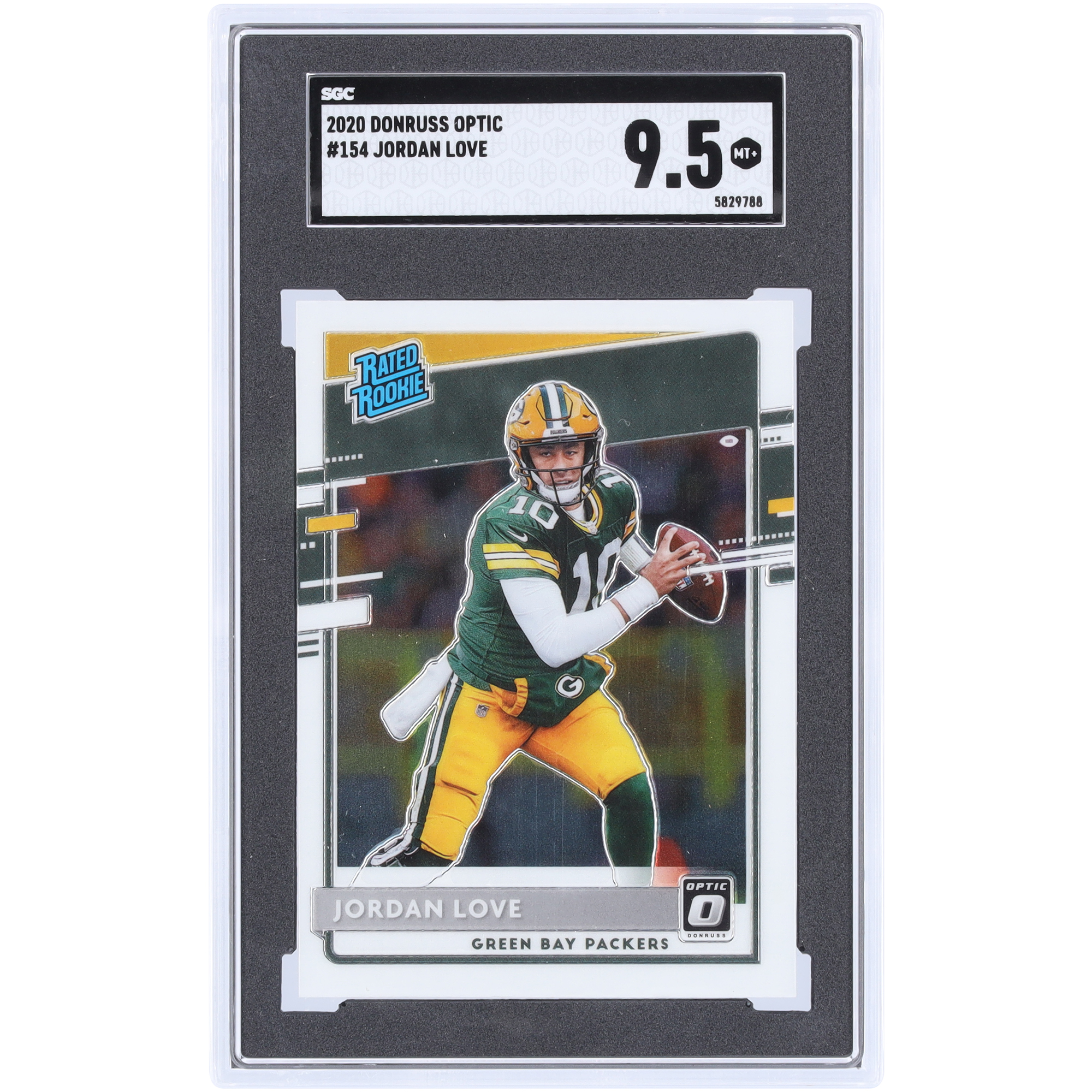 Jordan Love Green Bay Packers 2020 Panini Donruss Optic Rated Rookie #154 SGC Authentifizierte 9,5 Rookie-Karte