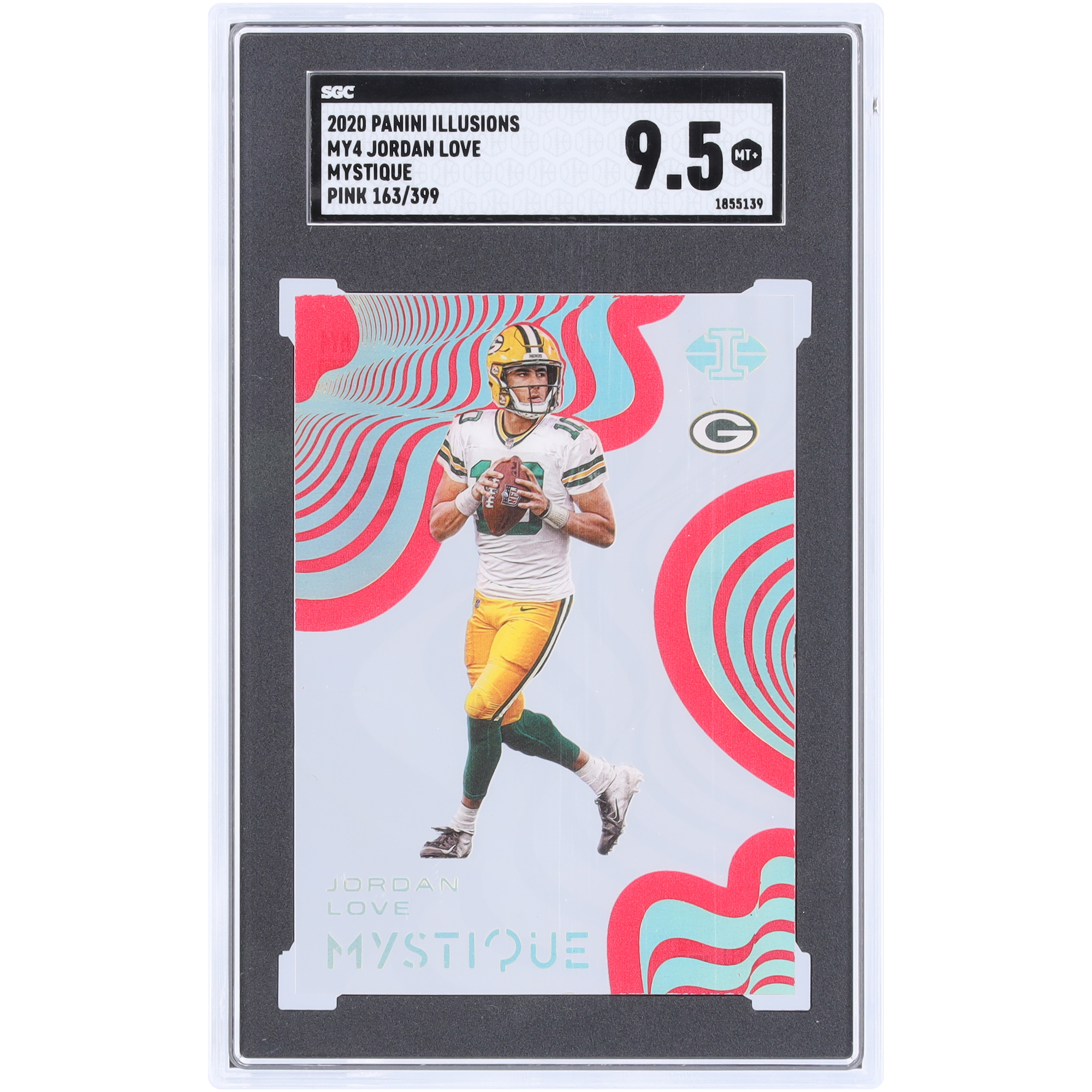 Jordan Love Green Bay Packers 2020 Panini Illusions Mystique Pink #MY4 #/399 SGC Authentifizierte 9,5 Rookie-Karte